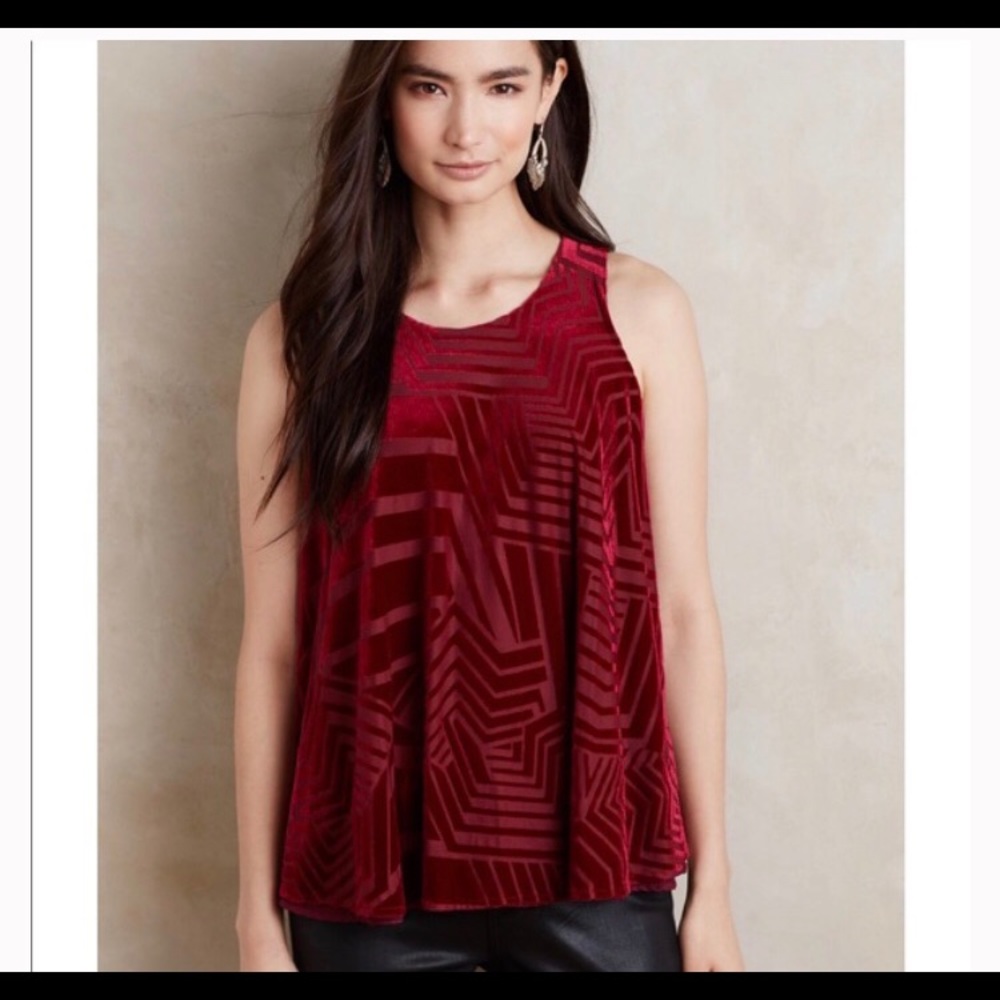Anthropologie velvet top
